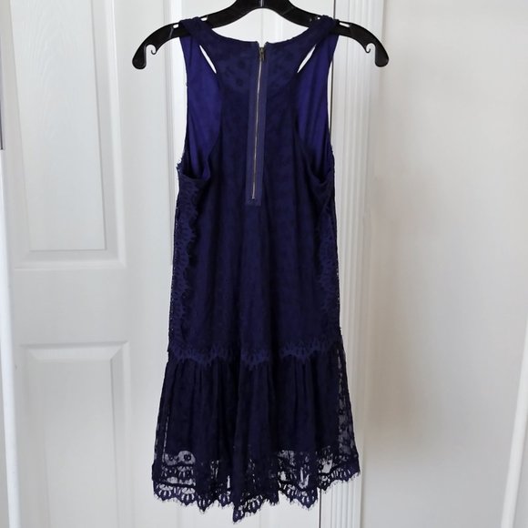 Love Fire Navy Blue Lace Party Cocktail Dress Juniors Size XS - Picture 2 of 3